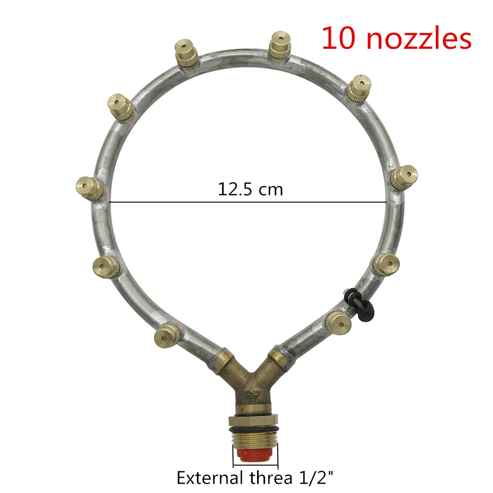10 Nozzles Регулируемый M14* 1,5 мм кольцо распылительные насадки 1/" мужской резьба разъем фильтра садовый разбрызгиватель для полива опрыскиватель охлаждения спринклера - Цвет: 10 Nozzles