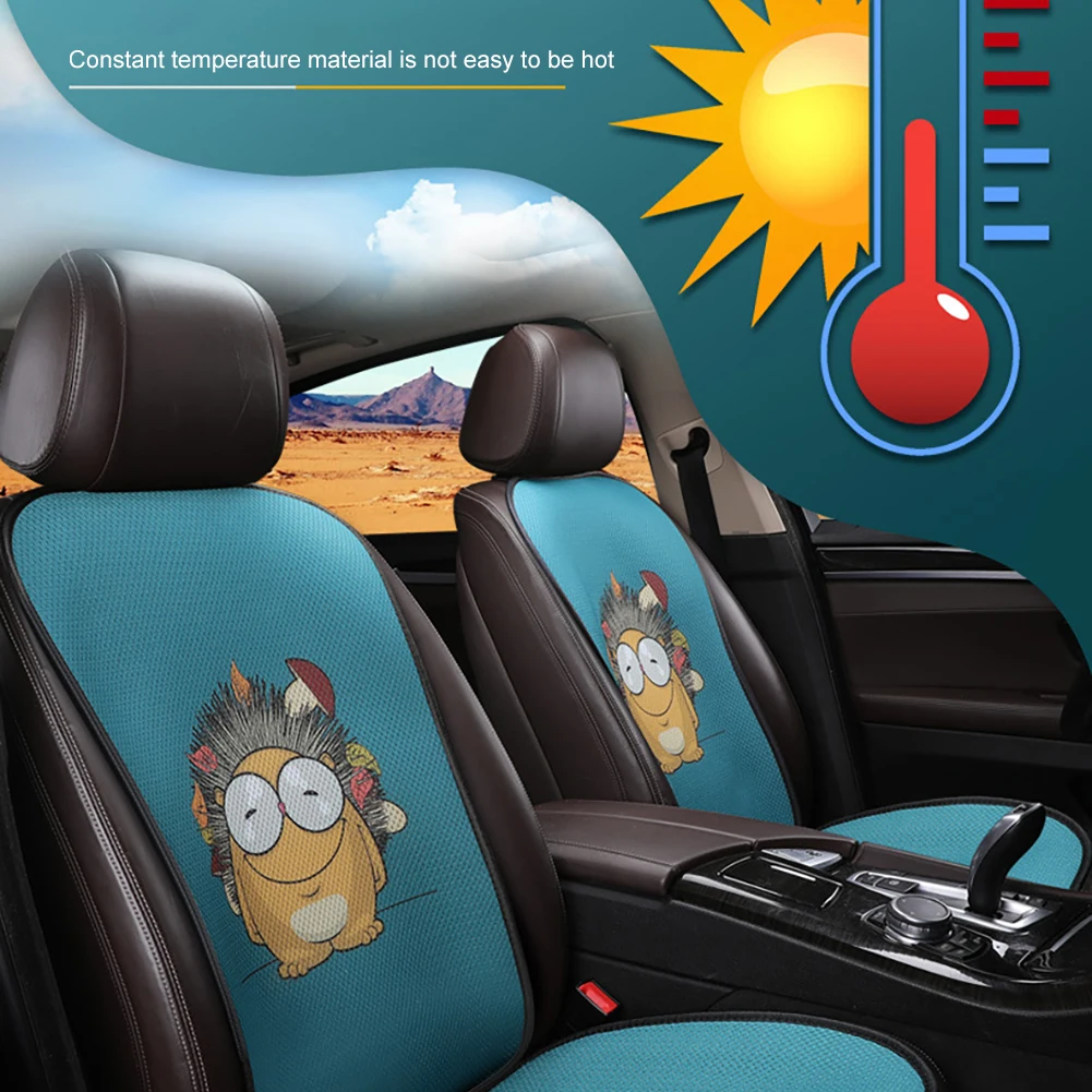 

1pcs Car Simple Cushion Single Summer Cool Cushion Cartoon Car Cushion Four Seasons General Ice Silk Three-piece Cushion Seat