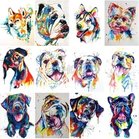diamond painting cross stitch kit animals colorful dog 5d embroidery modern home decoration art background wall stickers
