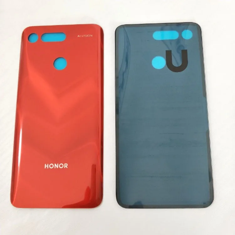 Заднее стекло для huawei Honor 20 Pro Крышка батарейного отсека задняя панель Корпус+ объектив камеры Honor V20 VIEW 20 Крышка батарейного отсека - Цвет: V20 Red