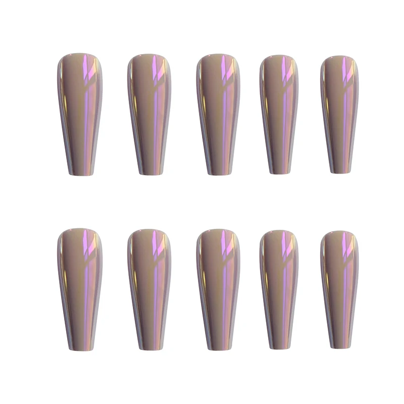 

24pcs Gourd Purple Wear Long Paragraph Fashion Manicure Patch False Nails Save Time Wearable Nail Patch KG66