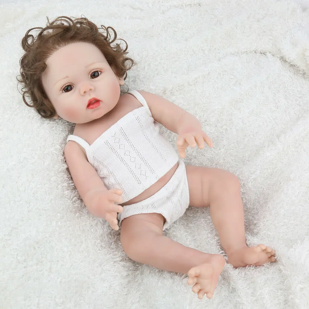 

18-inch Silicone Reborn Baby Newborn Girl Doll Realistic Doll Bath Toys Toddler Boy Toys Gift