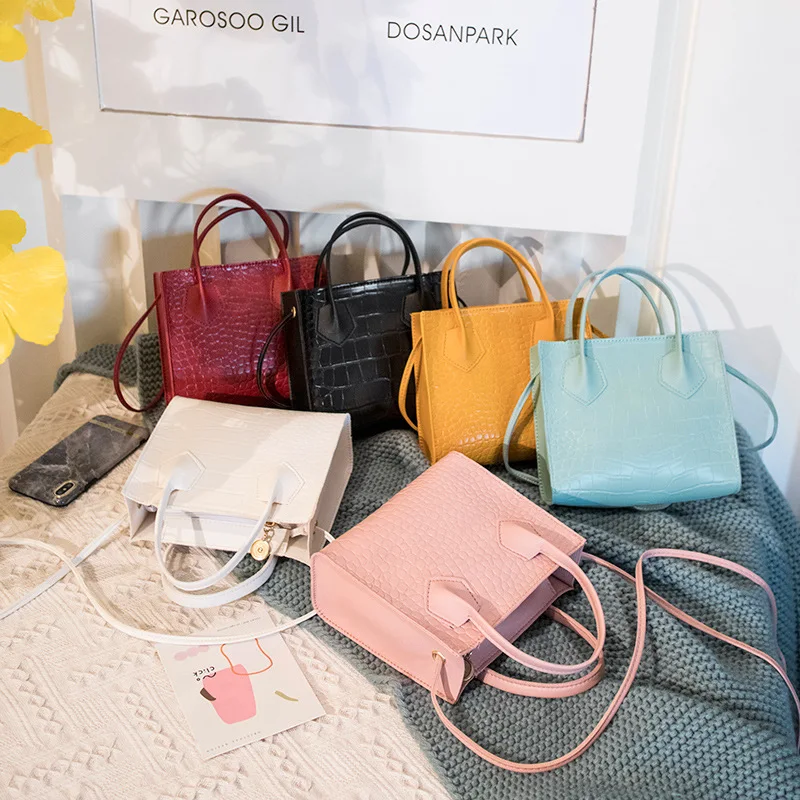 

Women Bag 2020 New Fashion Shoulder Messenger Bag Lady Crossbody Bags Crocodile Pattern Small Square Bag Handbag Girl Phone Bag