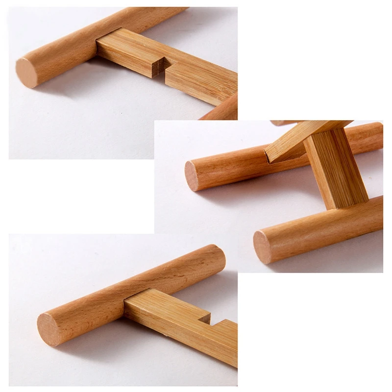 

2PCS Bamboo Wood Plant Stand Flower Pot Planter Holder and Small Plant Stand Indoor Modern Wooden Home Decor Piece