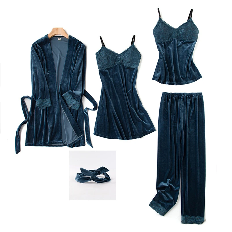 Зимние женские бархатные пижамные комплекты одежда для сна пижама на бретельках