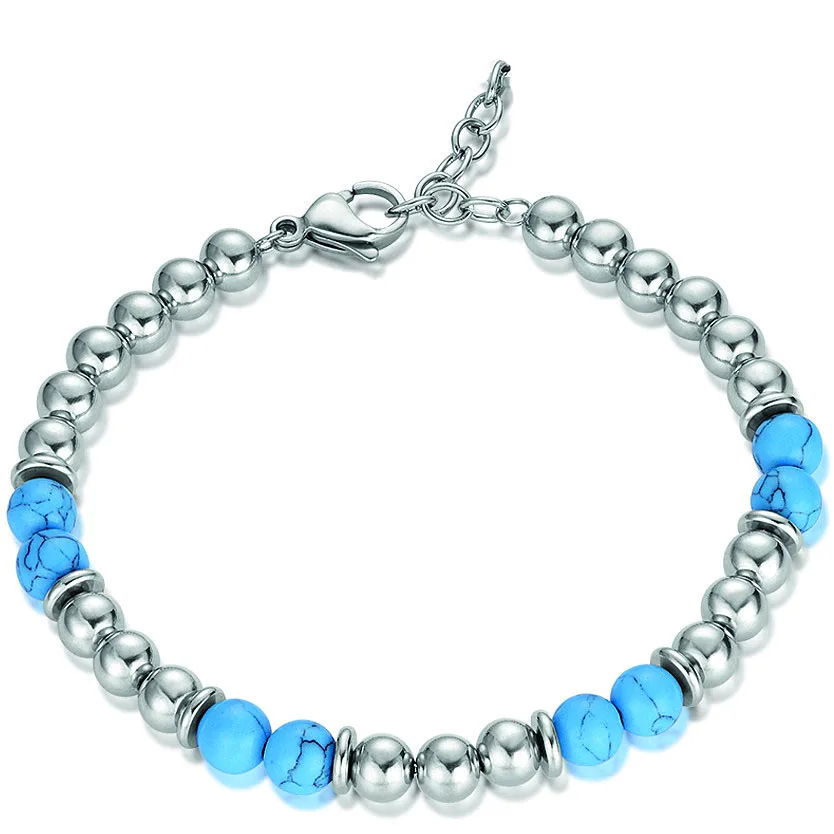 Runda Новое поступление браслет из нержавеющей стали для мужчин и женщин камень