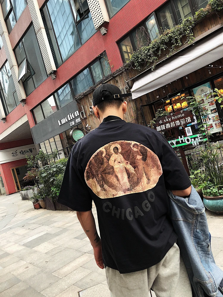 

2021 Men's Fashion Casual High Street High Quality Short Sleeve Hip Hop Style Comfortable High Quality Summer T-Shirt Tee