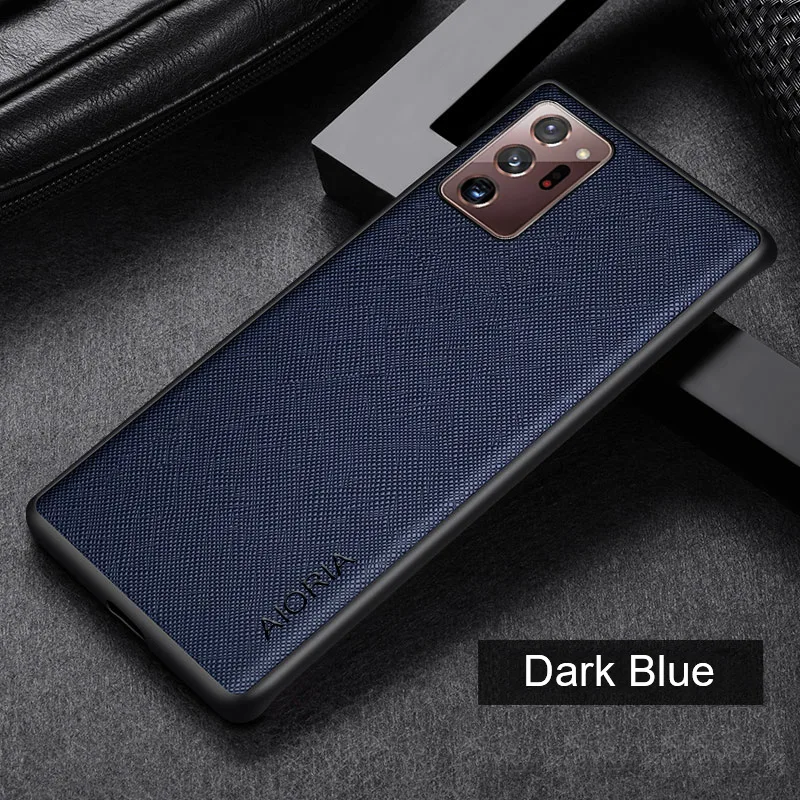 Case for Samsung Galaxy Note 20 10 9  Ultra Plus Lite funda cross pattern Leather skin cover Luxury phone case coque capa 