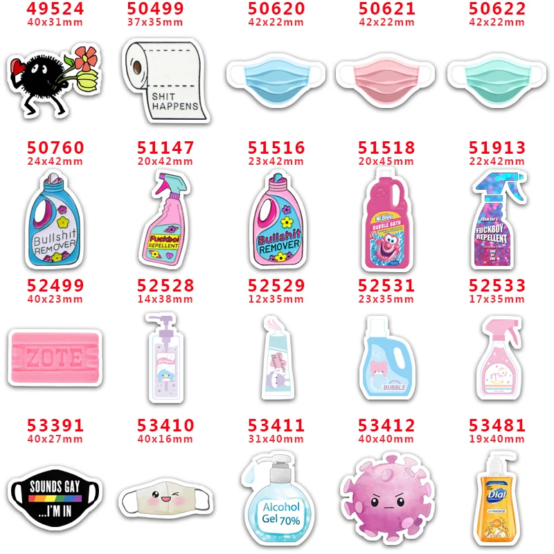 

DIY Craft Supplies Sewing Accessories Cartoon Printed Planar Resins Mold 10 Pieces. PR-49524