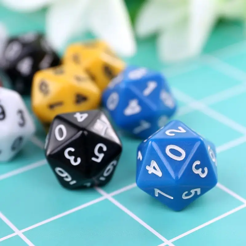 10 шт./компл. 20 СТОРОННЯЯ D20 многогранные кубики числа циферблаты для рабочего стола столешница игра