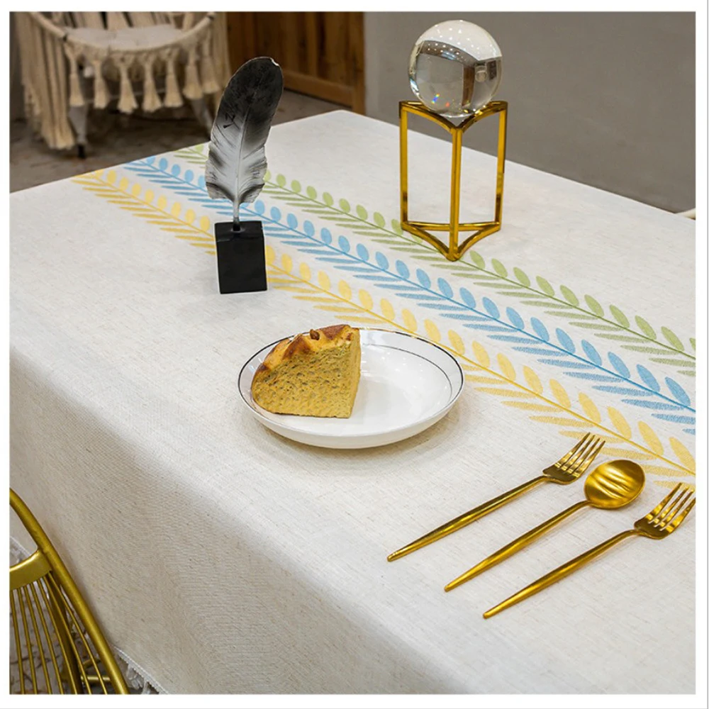 

Прямоугольная льняная скатерть в стиле ins