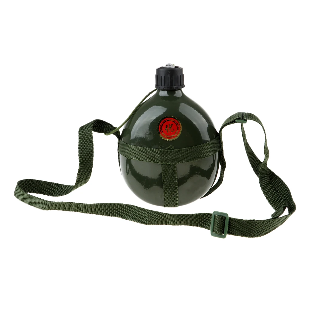 

Outdoor Military Canteen Water Bottle Camping Container w/ Strap 12*7*8 cm
