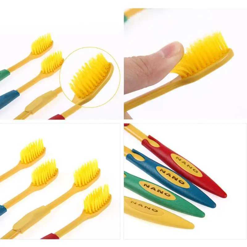 4 шт. Мягкая зубная щетка для взрослых угольная Nano уход за зубами двойной режим