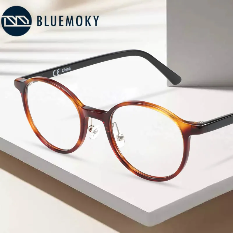 

Оправа для очков унисекс BLUEMOKY, ацетатная, круглая, винтажная