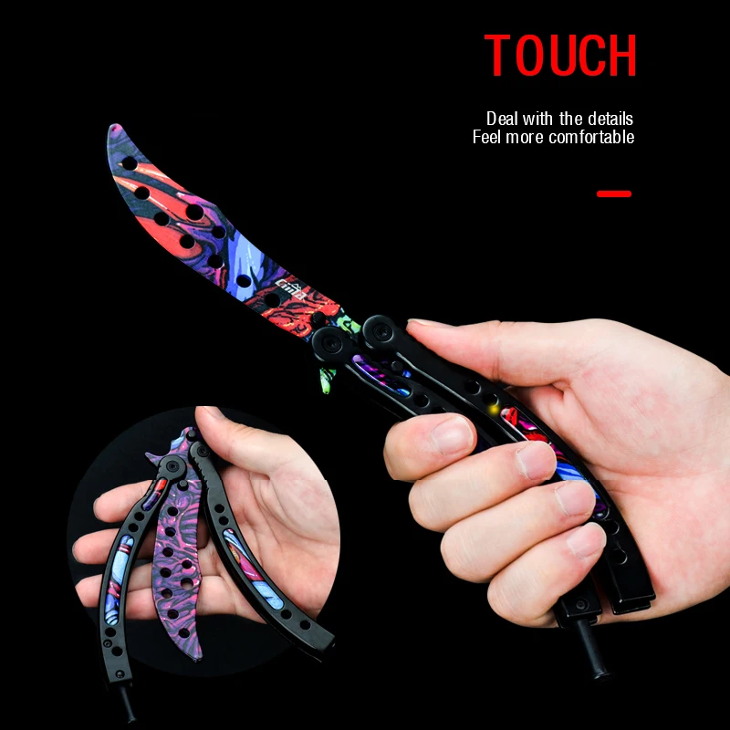

Karambit Colorful Butterfly Knife Adult Children Holiday CS GO Game Gift Toy Training Practice Throwing Folding Knife knives