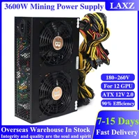 3600w 180 260v mining power supply 12v atx 90 efficiency support 12 gpu graphics display card psu for eth btc ltc xmr miner rig