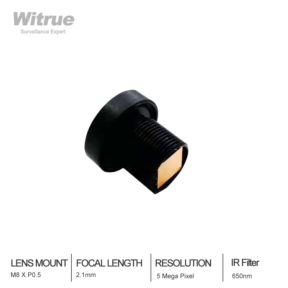 

Witrue 2.1mm M8 Lens 1/3 Inch 5MP F2.2 with 650nm IR Filter lenses for CCTV Security Camera Wide Angle 151 Degree