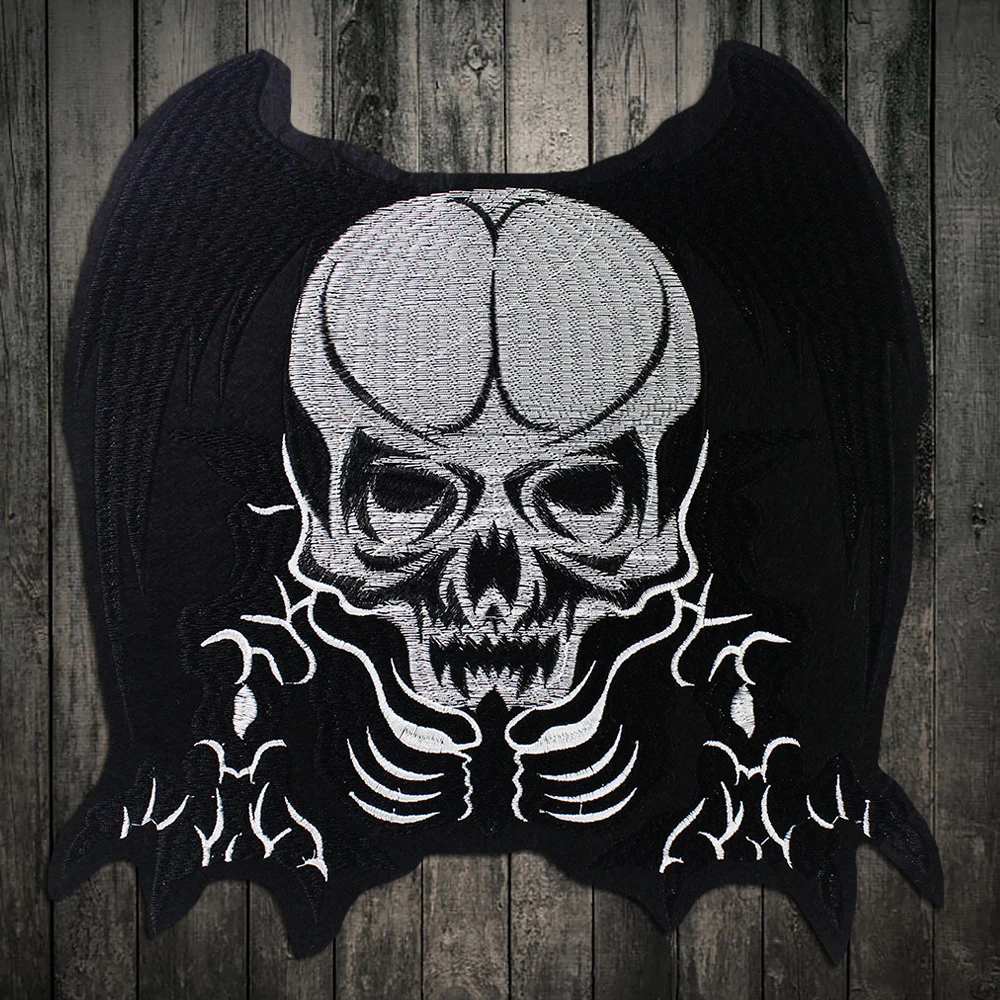 Большой мотоцикл патч железа на вышитые байкерские нашивки с полосками для