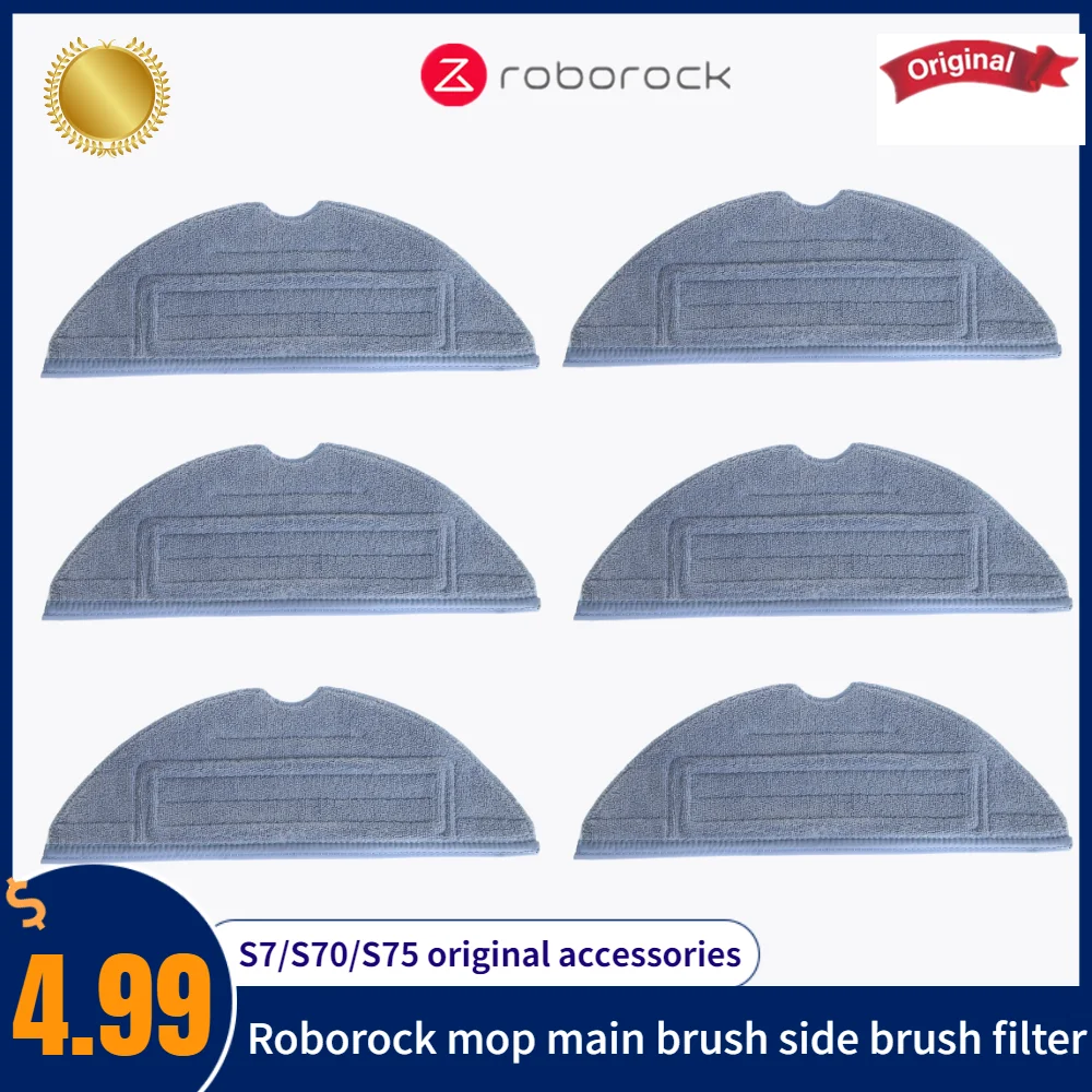 

Original Roborock S7 S75 T7 T7plus Vacuum Cleaner Accessories - Mop Main Brush Side Brush Filter Robot Accessories