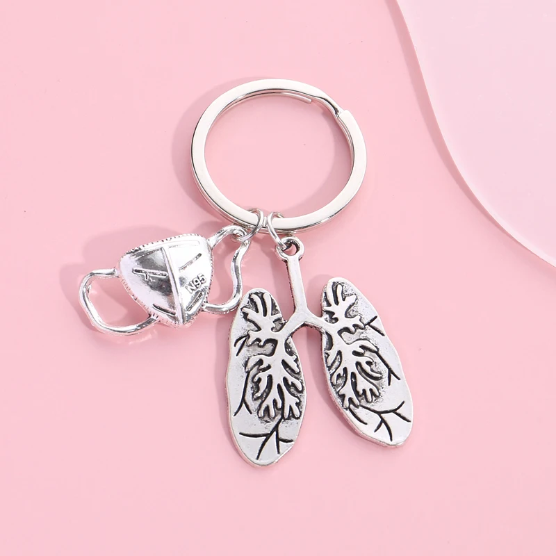 

New Jewellery Design Keychain Lung Key Ring Anatomy Organ Key Chains Doctor Gifts For Women Men DIY Punk Jewelry Handmade