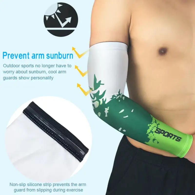 

2Pcs Ice Silk Arm Sleeves Breathable Thin Arm Warmer Sunscreen Hand Cover Sports Safety For Outdoor Sports Cycling Fishing TXTB1