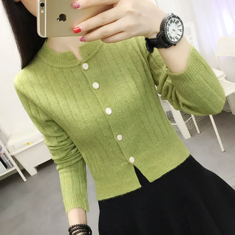 Женские свитера кардиган короткий осенне-зимний свитер Свободный Вязаный