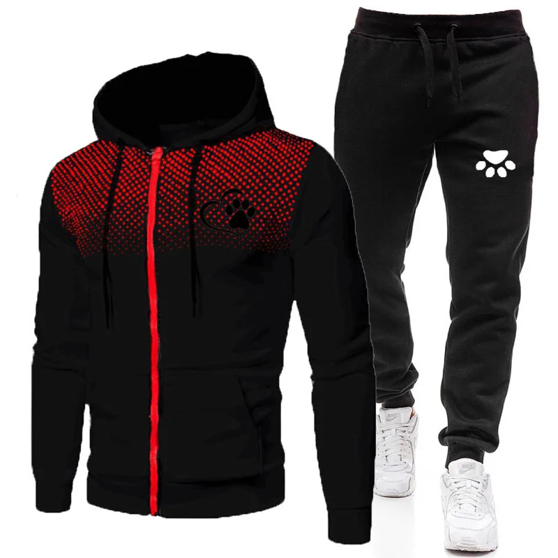 

New men's football suit zipper hoodie pants two-piece casual sports jogging suit men's sportswear gym brand clothing sportswear