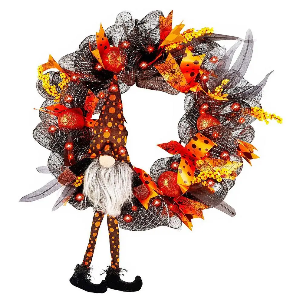 

Halloween Door Hanging Wreath Supplies Decoration Halloween Faceless Gnome Door Wreath Halloween For Home Party Supplies