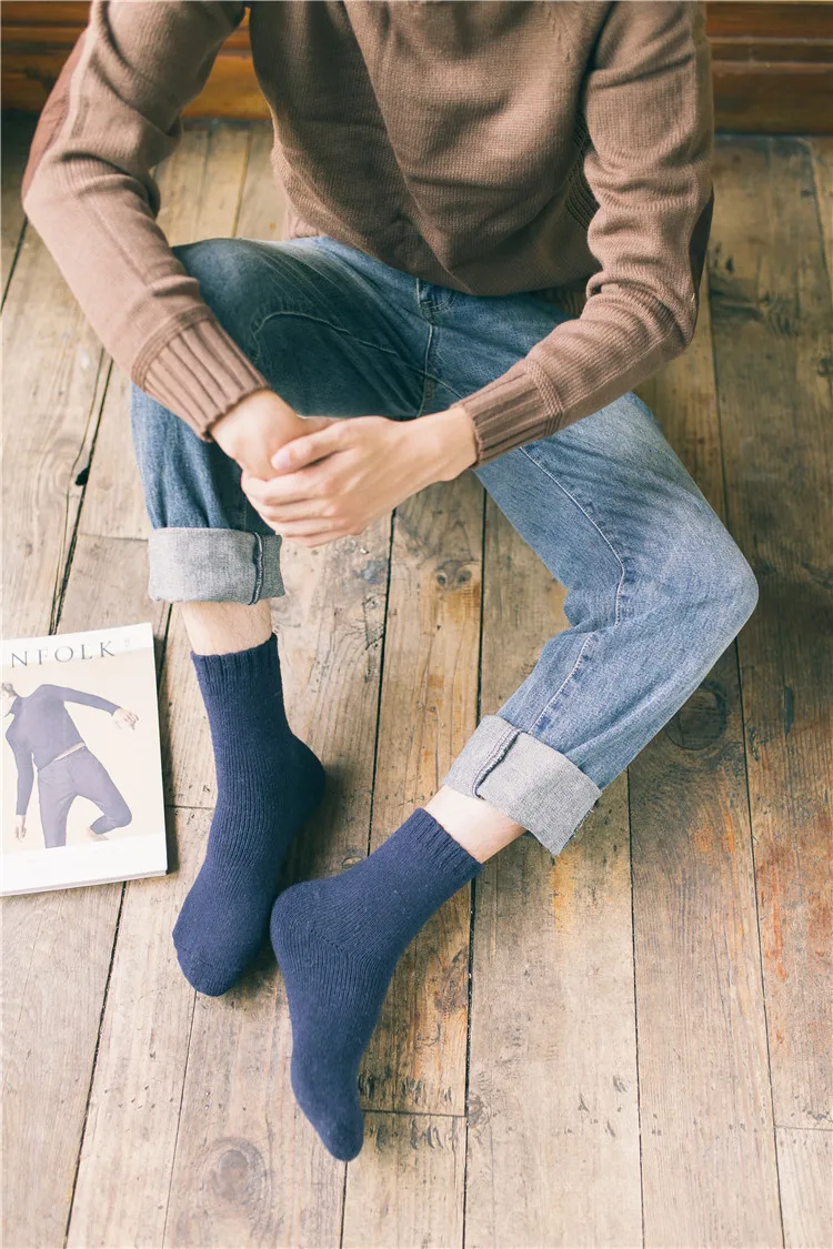 Lanshulan мужские зимние носки канадские пушистые лыжные шерстяные из шерсти