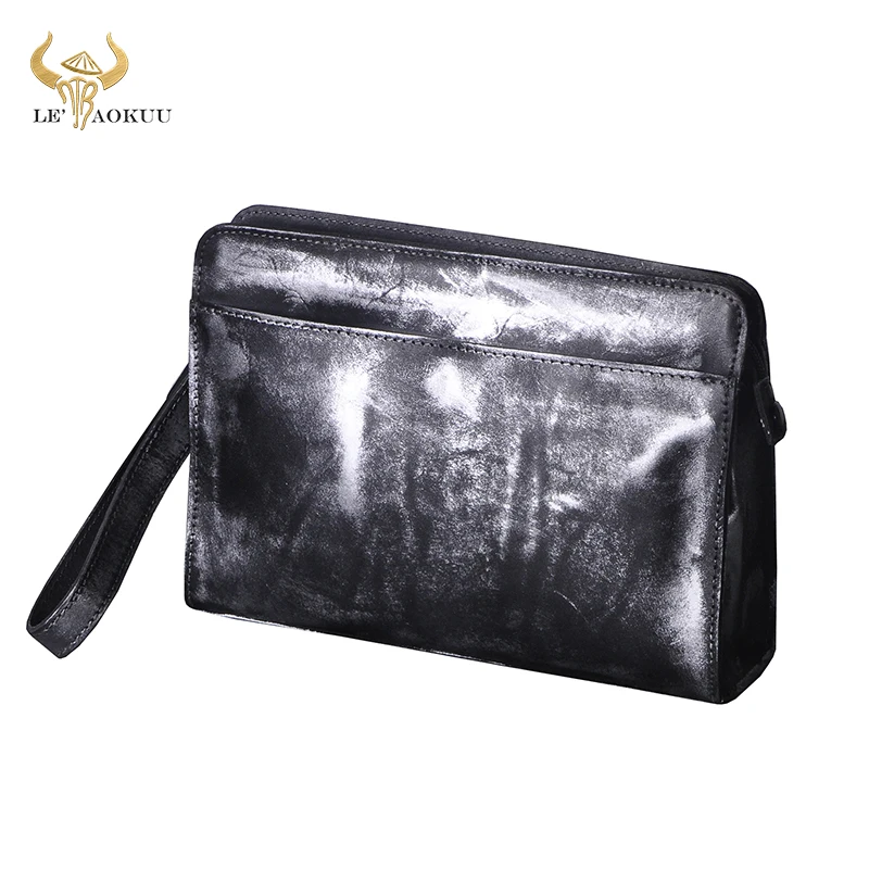 

2022 Hot Sale Thick Grain Genuine leather Vintage Under-arm Bag Organizer Wallet Purse Design Clutch Handbag For Men Male 2753