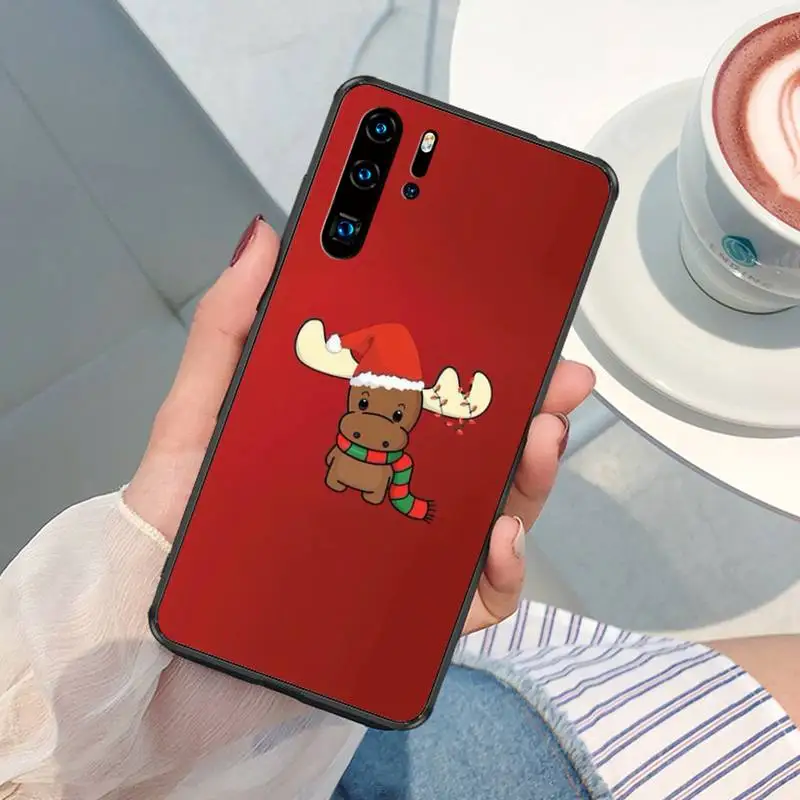 Милый чехол для телефона с забавным снегом Мопсом собакой рождественским оленем