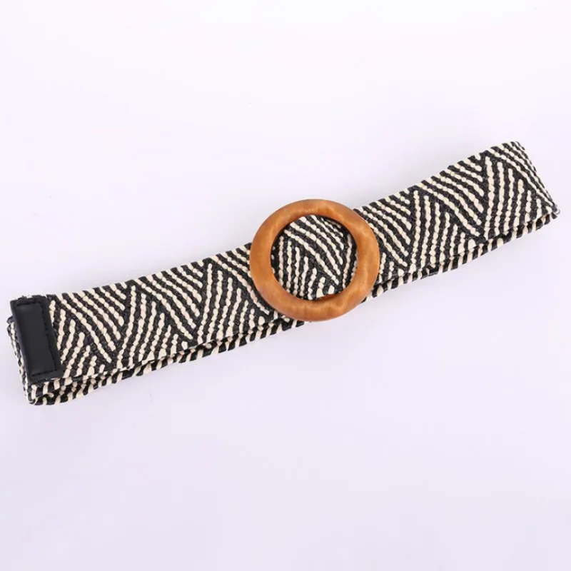 Плетеный ремень с круглой пряжкой|Женские ремни| |