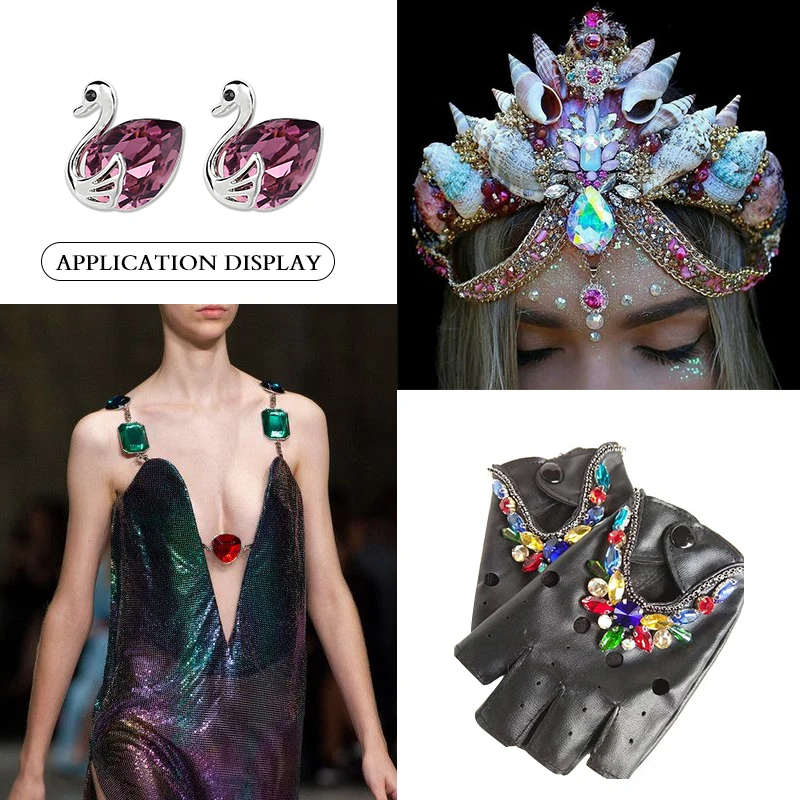 

K9 Crystal Pointed Back Rhinestone Glue On Glass Loose Rhinestones Cosmic Gems For Needlework Wedding Dress Decoraion DIY Craft