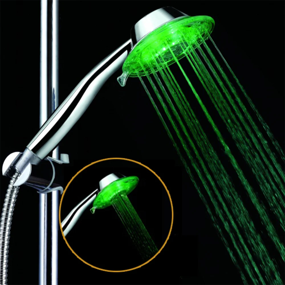 

LED Color Changing Shower Head High-Pressure Handheld Colorful LED Shower Head Need Batteries