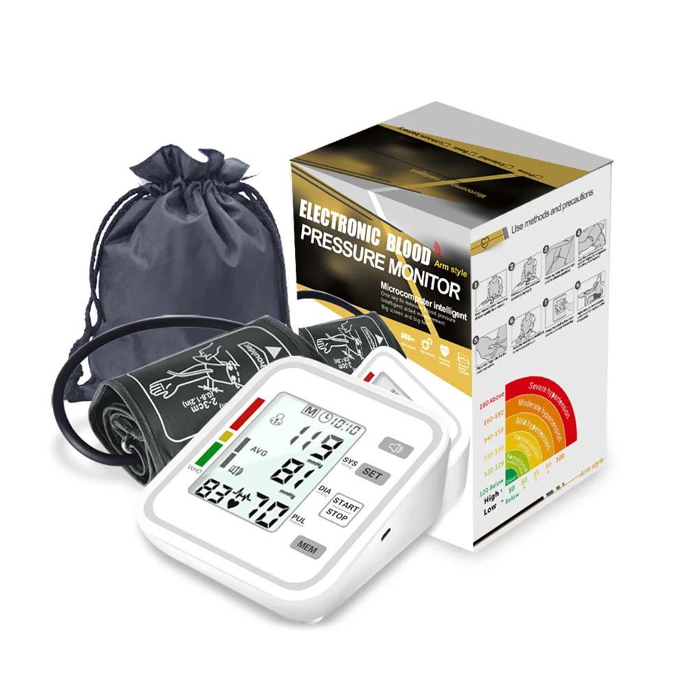Upper Arm Style Automatic Electronic Blood Pressure Monitor Large LCD Display Intelligent Meter Measurement Tool | Красота и здоровье