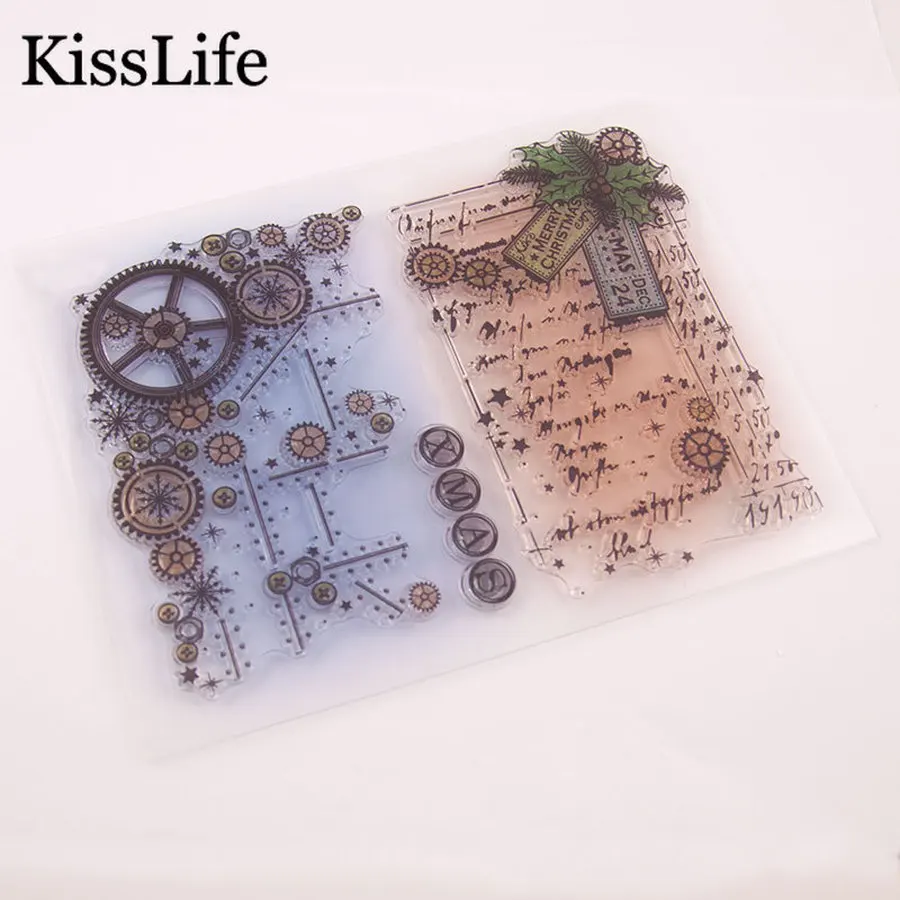 1 лист винтажная Экипировка фон Звезда линия прозрачные резиновые штампы для