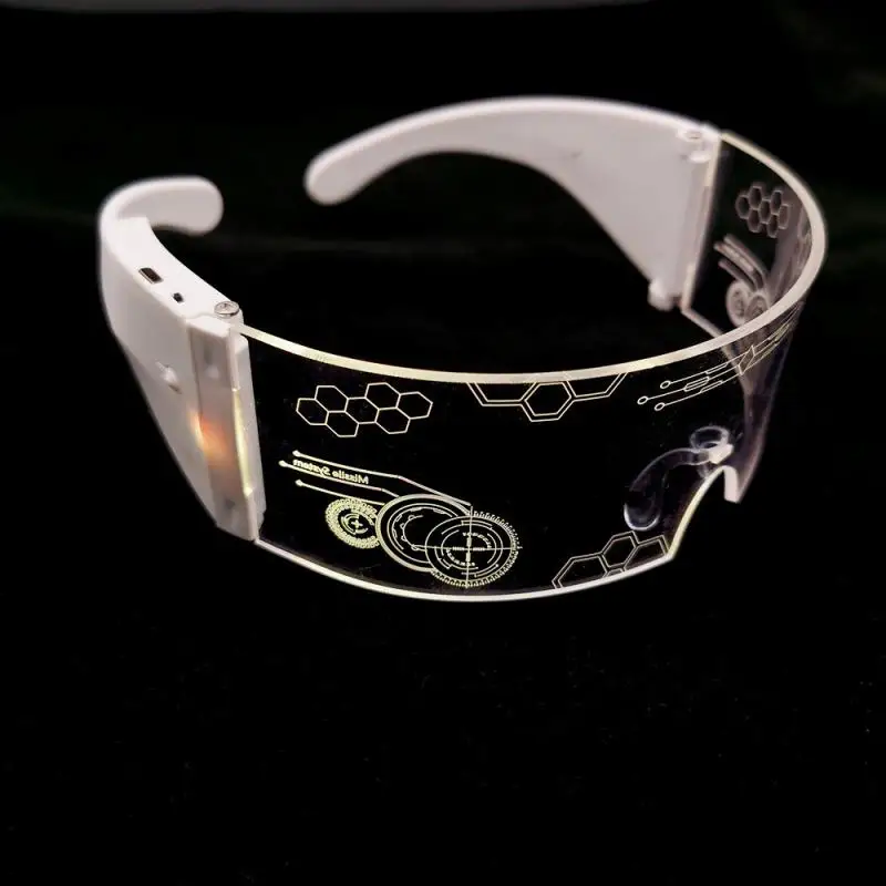 

Luminous Glasses LED Glasses EL Wire Neon Light Up Visor Eyeglasses Bar Party EyeWare For Halloween Christmas Parties Dropship