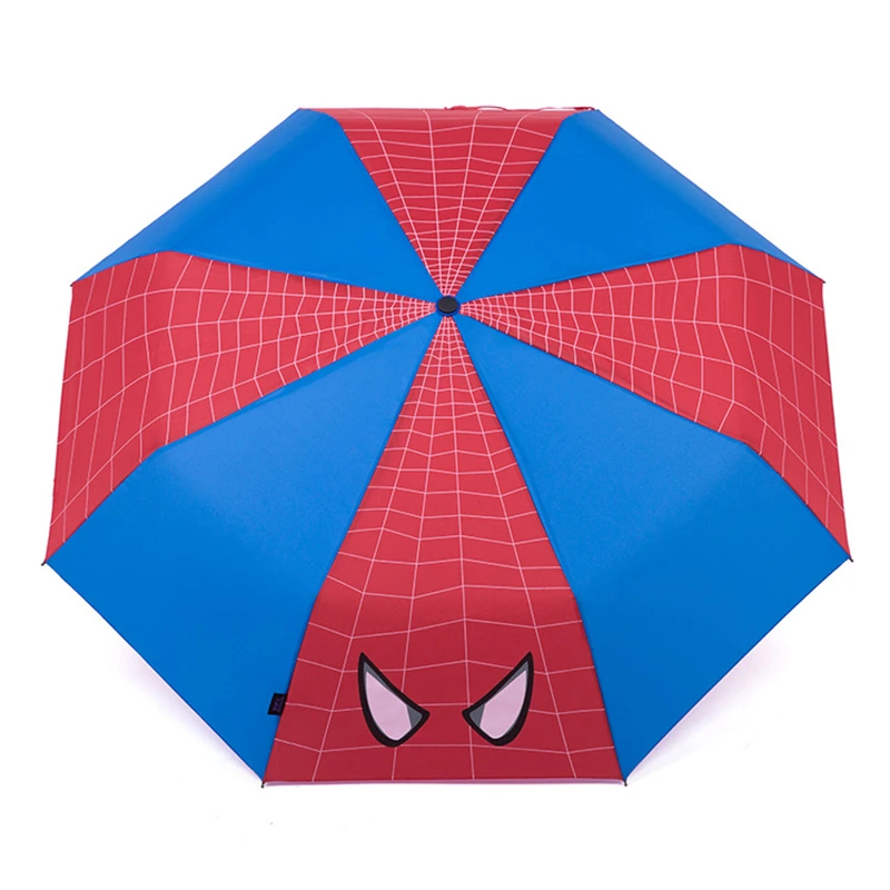 Disney kids folding umbrella spider-man captain america child windproof portable parasol outdoor travel gift |