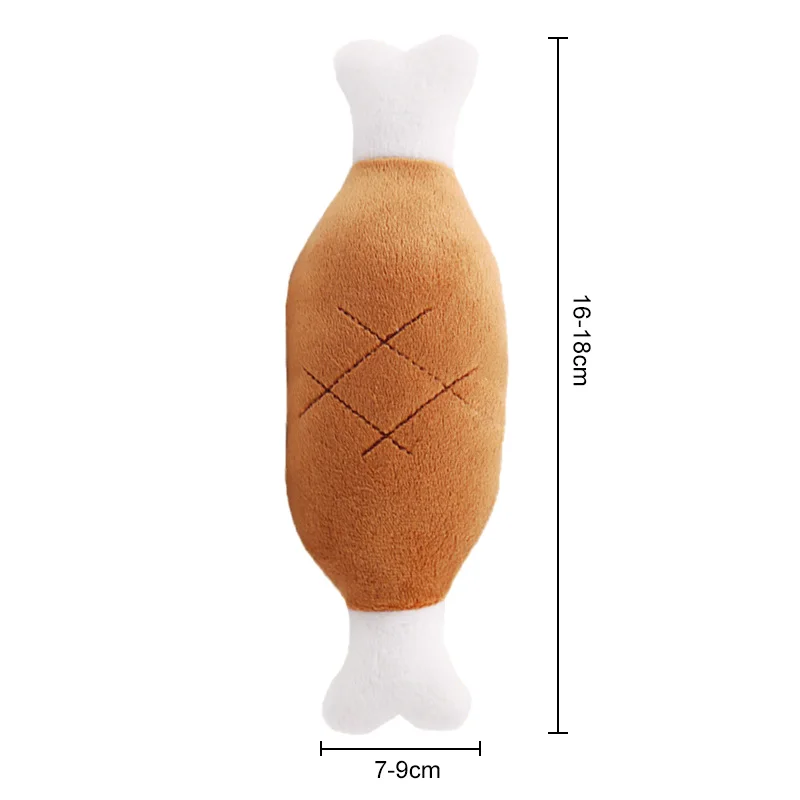 chicken leg Плюшевые игрушки пищащие Собаки кости банан Мороженое морковь жевательная игрушка для щенков интерактивные игрушки для кошек собачка, звук, игрушка для маленьких собак - Цвет: chicken leg