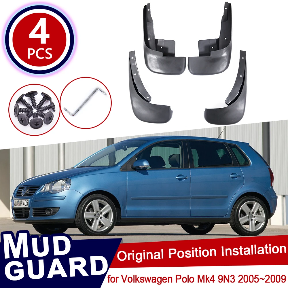 Брызговики для Volkswagen VW Polo Mk4 9N3 2005 ~ 2009 брызговики переднее и заднее крыло