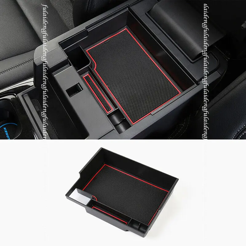 

For Ford Explorer 2020-2021 Center Console Armrest Storage Box Organizer Tray Moulding Cover Trim Car Accessories