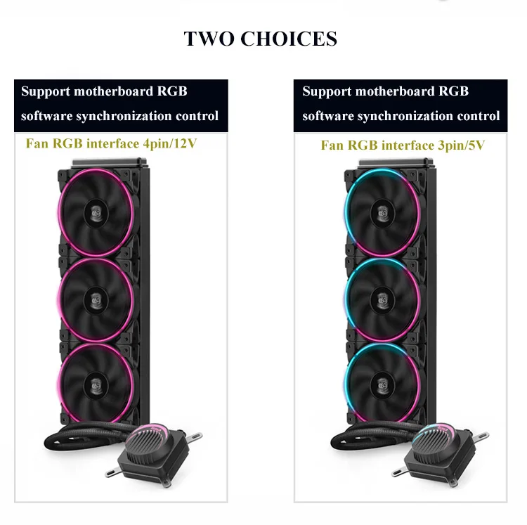 Pccooler PC Case Water Cooling Computer CPU Fan Integrated Water Cooler Cooler For LGA 775/115x/1366/2011/AMD/AM3/AM4