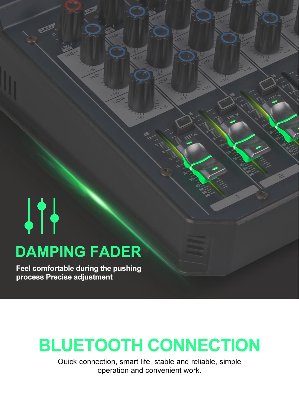 XTUGA T4/6 микшер каналов аудио с DSP эффектом Bluetooth USB цифровой DJ ревербератор стерео