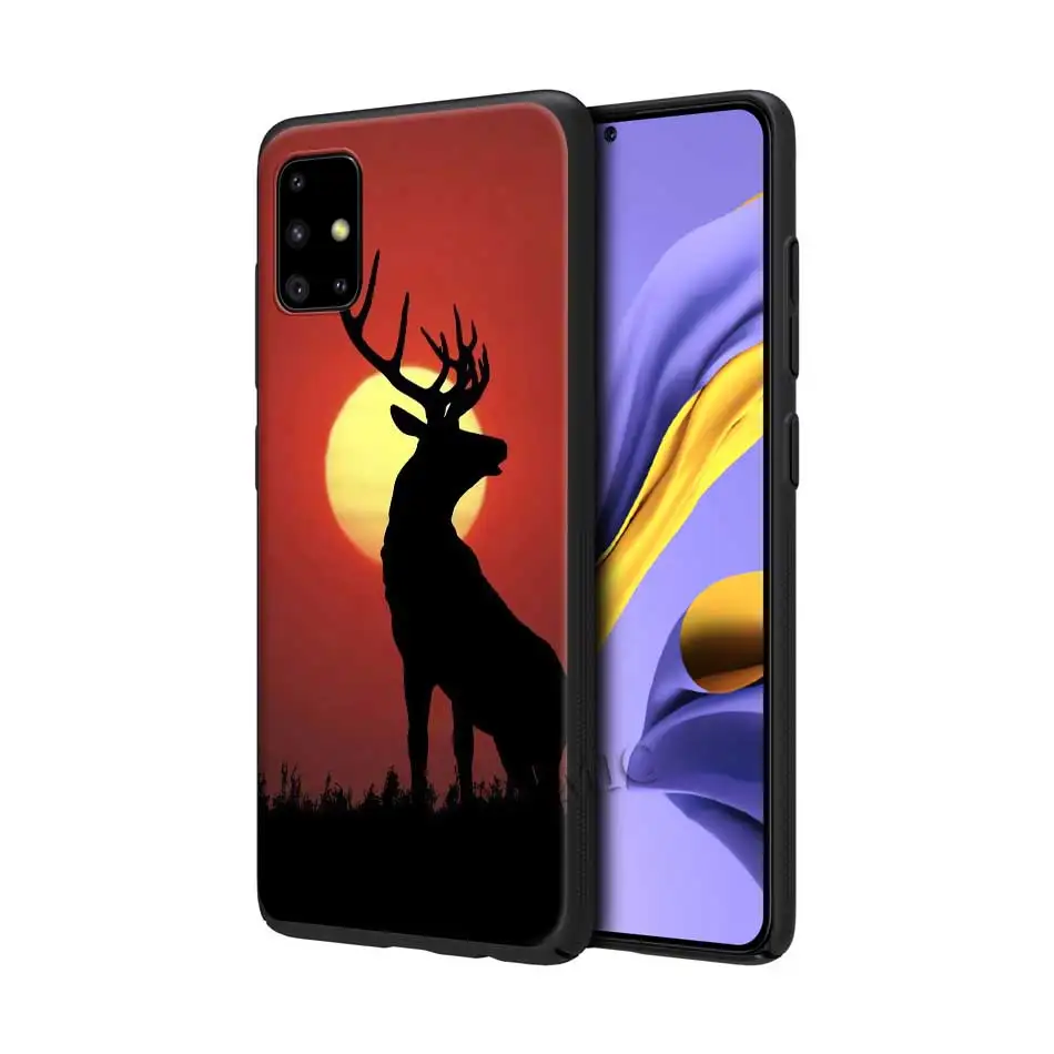 

Silicone Case for Samsung Galaxy A50 A51 A70 A71 A10 A20 E A30 S A40 A60 A80 Black Soft Phone Cover Deer Hunting Camo