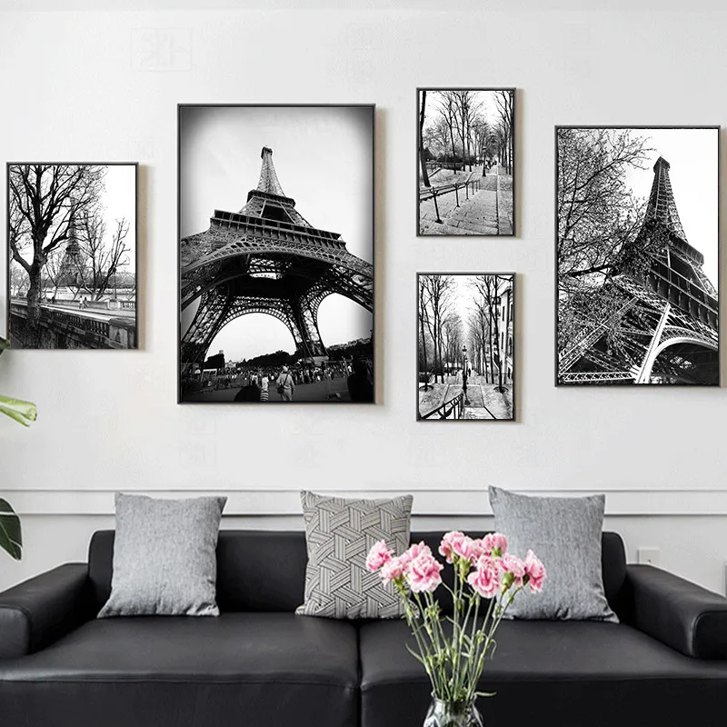 

Paris Photography Prints Black And White Posters Tower Home Wall Art Pictures Canvas Painting Paris Gallery Wall Dcor
