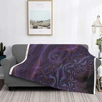 purple fractal blanket bedspread bed plaid bed linen anime plaid hooded blanket luxury beach towel