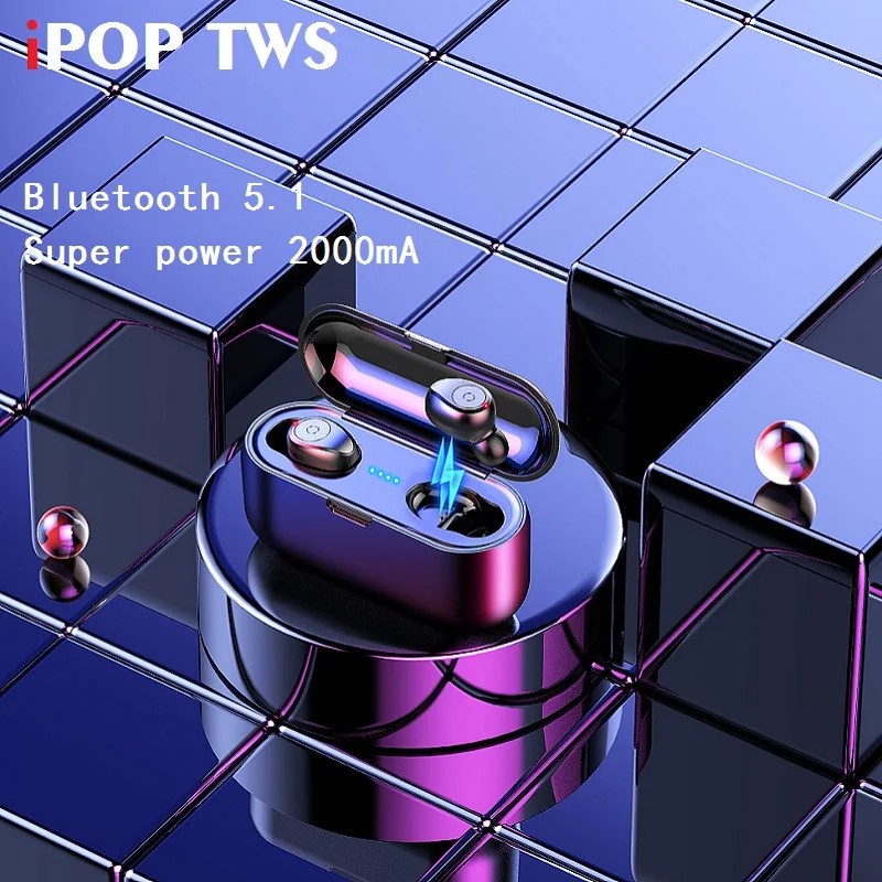 

IPop F9TWS Bluetooth 5,0 наушники беспроводные наушники 8D стерео спортивные водонепроницаемые наушники гарнитуры с микрофоном