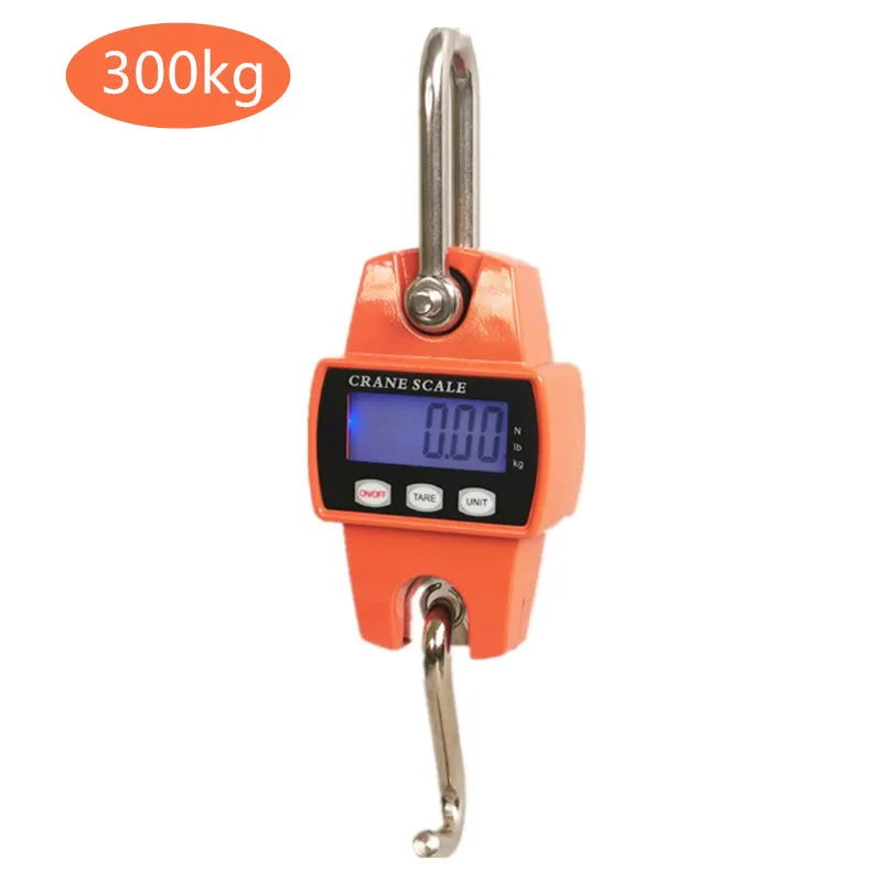 300kg Digital Hanging Scale Portable Heavy Duty Crane Scale Stainless Steel Hook Scale LCD Loop Weight Balance Luggage Scale images - 6