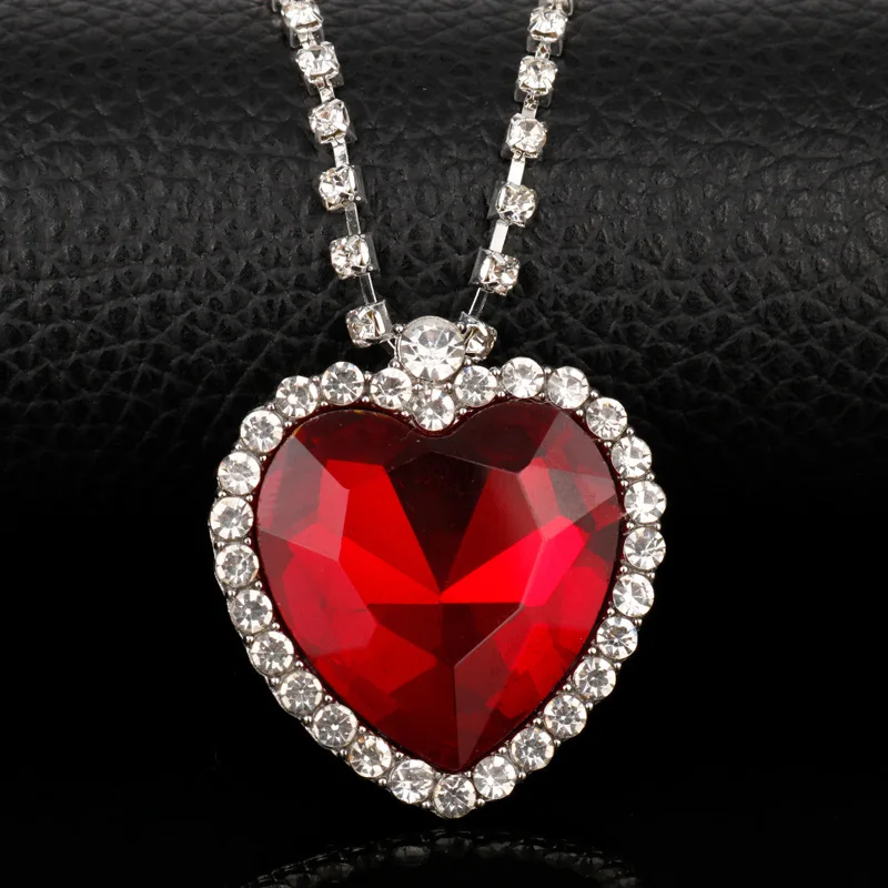 

Titanic Heart of the Sea Necklace Fashion Full Diamond Love Heart Shaped Crystal Pendant Jewelry Wholesale Dropshipping