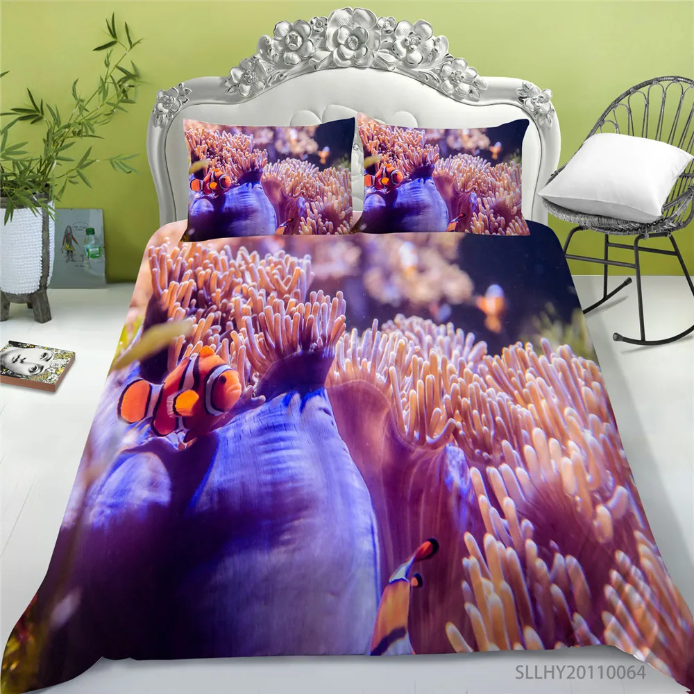 

3D Colourful Fish Bedding Sets Luxury Duvet Cover Set 2/3 Pcs Modern Home Bed Set Pillowcase Bed Gift